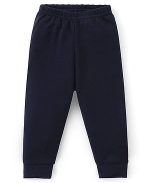 Babyhug Cotton Full Length Thermal Leggings Solid- Dark Navy