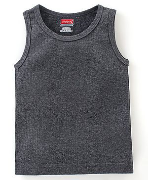 Babyhug Sleeveless Solid Thermal Sando - Dark Grey