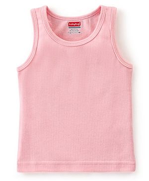 Babyhug Cotton Pull Over Sleeveless Solid Thermal Vest - Pink