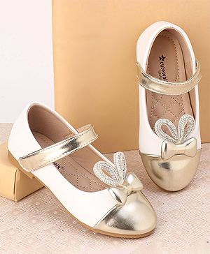 Cute Walk by Babyhug Slip On Bellies with Velcro Closure - Gold