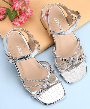 Childrens discount silver sandals