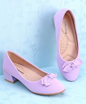 Pine Kids Slip On Bellies with Bow Applique - Purple