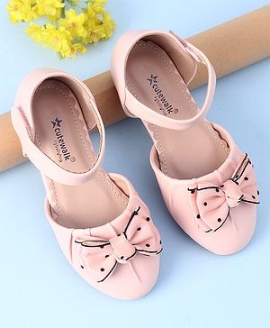 Cute Walk by Babyhug Velcro Closure Bellies with Bow Applique - Pink