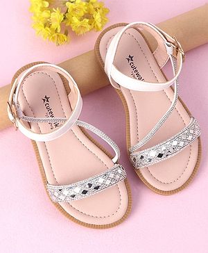 Cute Walk by Babyhug Studded Sandals with Buckle Closure - White