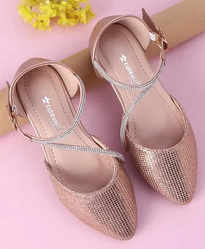 Cute Walk by Babyhug Shimmery & Studded Bellies with Buckle Closure - Rose Gold