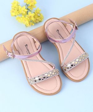 Cute Walk by Babyhug Studded Sandals with Buckle Closure - Pink