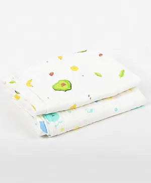 Moms Home Baby Organic Cotton Muslin Bath Towel Pack of 2 - Multicolor