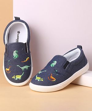 Cute Walk by Babyhug Slip On Casual Shoes with Dino Embroidered - Blue