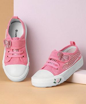 Cute Walk by Babyhug Velcro Closure Sequin Detailed Casual Shoes - Fuschia
