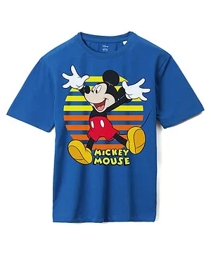 Wear Your Mind Disney Featuring Half Sleeves Mickey Mouse Printed  Oversized Tee -  Royal Blue