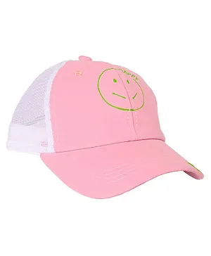 Kid-O-World Smiley Face Mesh Cap - Light Pink