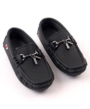 Cute Walk by Babyhug Slip On Party Shoes with Applique - Black