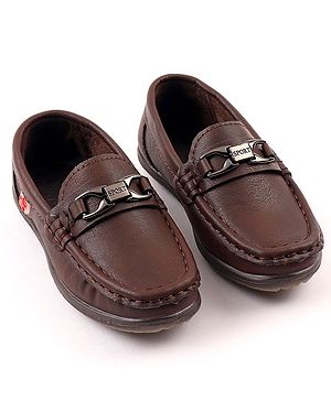 Cute Walk by Babyhug Party Wear Slip On Shoes - Brown