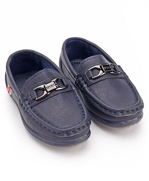 Cute Walk by Babyhug Party Wear Slip On Shoes - Navy Blue
