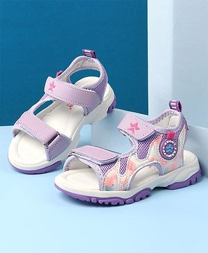 Cute Walk by Babyhug Velcro Closure Sandals with Foil Print - Purple
