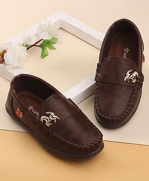 Cute Walk by Babyhug Slip On Formal & Party Shoes with Horse Applique - Dark Brown