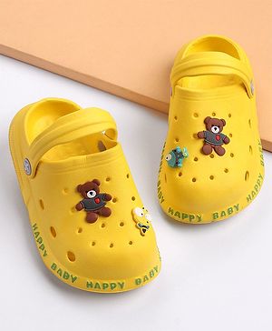 Cute Walk by Babyhug Slip On Clogs With Teddy Applique - Yellow