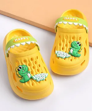 Cute Walk by Babyhug Slip on Clogs with Back Strap Croc Appplique - Yellow