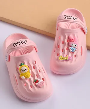 Cute Walk by Babyhug Clogs with Back Strap with Applique - Pink (Applique Color & Design May Vary)