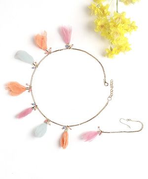 Earthy Touch Premium Necklace & Maang Tika Set - Pink & Peach