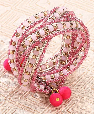 Earthy Touch Cuff Bracelet Free Size - Pink