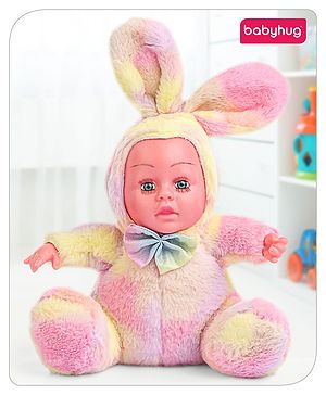 Babyhug Cute Kitten Ear Doll Pink & Yellow - Height 23.5 cm
