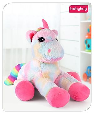 Babyhug Laying Unicorn Rainbow Pink - Height 33 cm