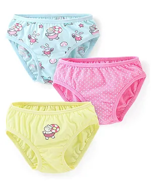 Babyhug 100% Cotton Panties With Polka Dot Print Pack of 3 - Multicolor
