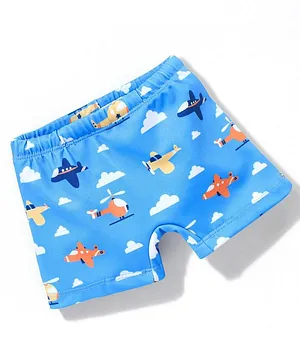 Babyhug Swimming Trunk Aircraft Print - Blue