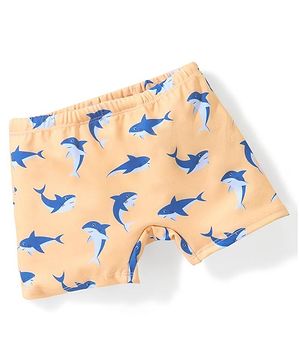 Babyhug Cotton Short Swimming Trunk Dolphin Printed - Orange