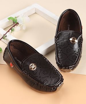 Cute Walk by Babyhug Slip On Loafers with Applique - Coffee Brown