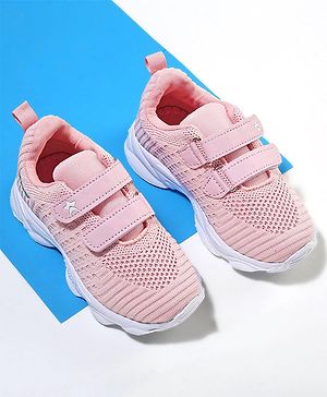 Cute Walk by Babyhug Solid Colour Sneakers with Double Velcro Closure - Pink