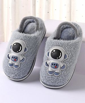 Cute Walk by Babyhug Slip On Winter Booties Space Suit Applique - Grey