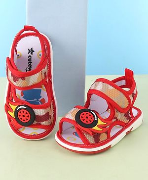 Cute Walk by Babyhug Velcro Closure Sandals - Red