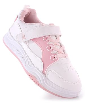 Pine Kids Velcro Closure Sneakers - White & Pink