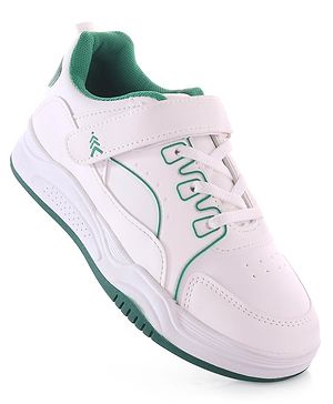 Pine Kids Velcro Closure Sneakers - White & Green