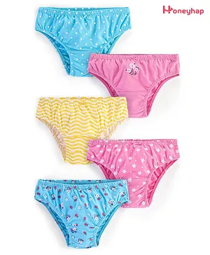Buy Greendigo Organic Cotton Solid & Printed Multicolour panties underwear  for girls online