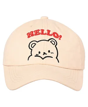 Kid-O-World Hello Embroidered Cap -Beige