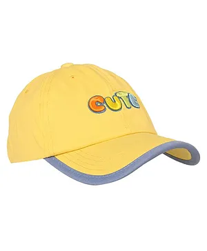 Kid-O-World Cute Embroidered Piping Cap - Yellow