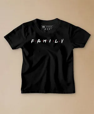 Be Awara Family Theme Half Sleeves Family Printed Tee - Black