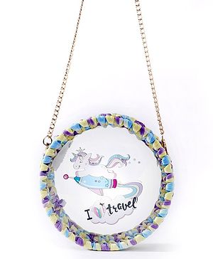 Babyhug Sling Bag with Unicorn Print Free Size - Multicolour