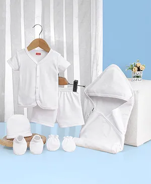 Babyhug 100% Cotton Baptism Set Pack of 6
                      -White