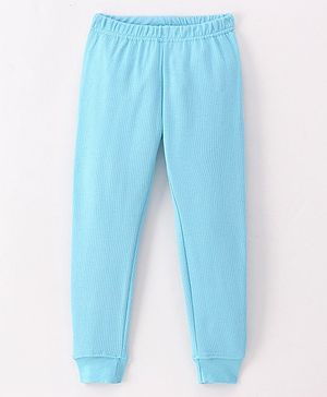 Pine Kids Cotton Full Length Thermal Inner Wear Bottom Solid Colour - Light Blue