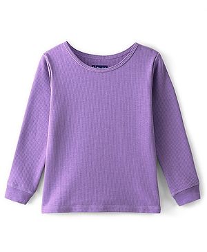 Pine Kids Cotton Full Length Solid Thermal Inner Wear Top - Purple