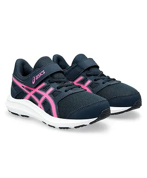 ASICS Kids Sports Shoes with Velcro Closure - French Blue & Hot Pink