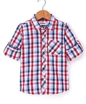 Babyhug Cotton Woven Full Sleeves Checks Shirt- Multicolor