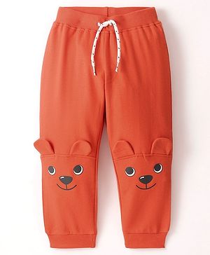 Babyhug Cotton Looper Full Length Solid Lounge Pant - Maroon