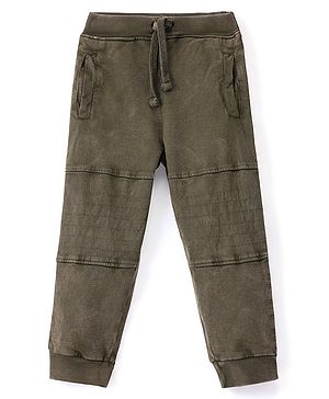 Babyhug Cotton Looper Full Length Lounge Pant Solid Colour - Light Green