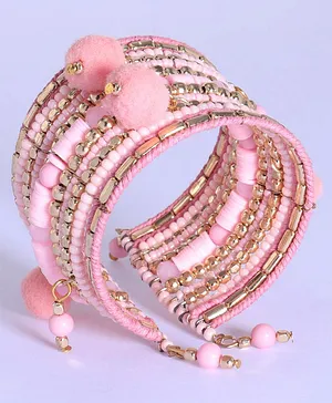 Earthy Touch Bangles Bracelet Free Size - Pink