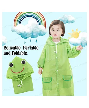 FunBlast Cartoon themed Waterproof Raincoat for Kids  Green